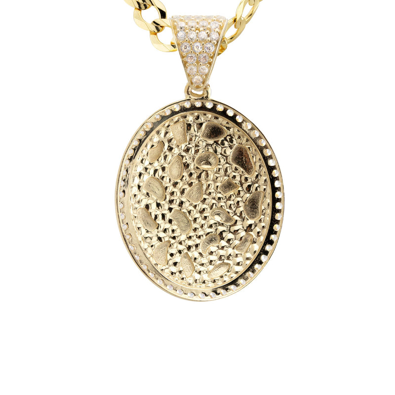 10K Yellow Gold Oval Nugget Necklace | Appx. 3.3 - 17.3 Grams