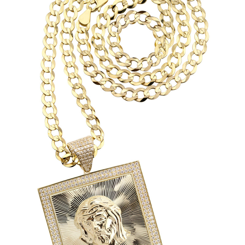 10K Yellow Gold Jesus Head Necklace | Appx. 9 - 23 Grams