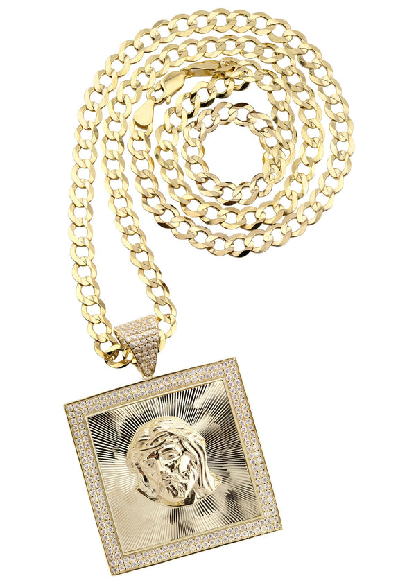 10K Yellow Gold Jesus Head Necklace | Appx. 9 - 23 Grams