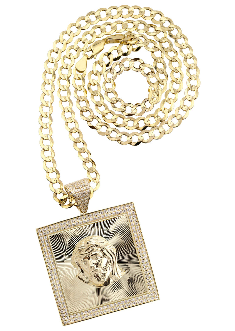 10K Yellow Gold Jesus Head Necklace | Appx. 9 - 23 Grams