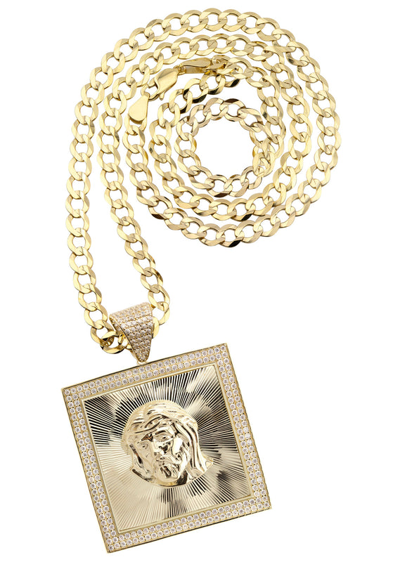 10K Yellow Gold Jesus Head Necklace | Appx. 9 - 23 Grams