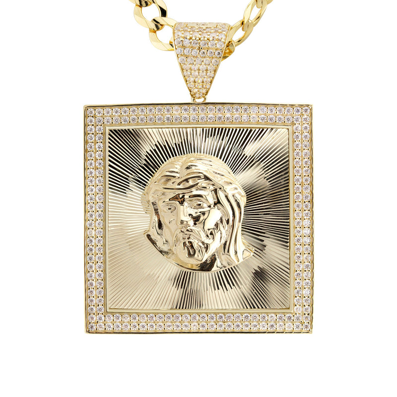 10K Yellow Gold Jesus Head Necklace | Appx. 9 - 23 Grams
