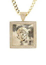 10K Yellow Gold Jesus Head Necklace | Appx. 9 - 23 Grams