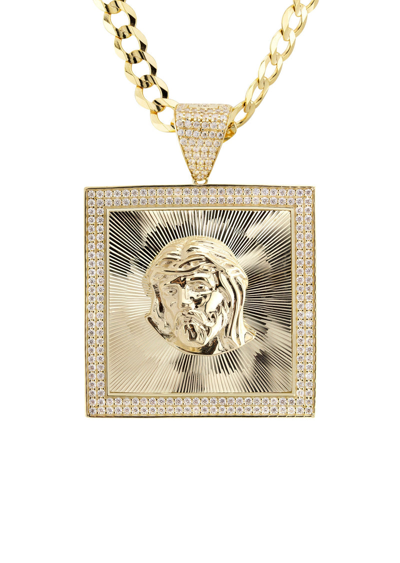 10K Yellow Gold Jesus Head Necklace | Appx. 9 - 23 Grams