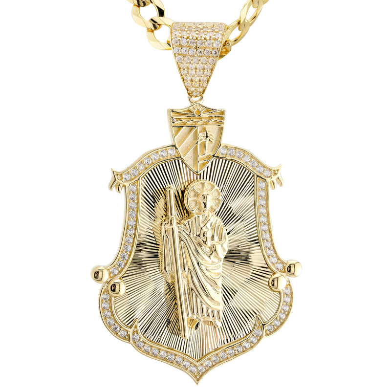 10K Yellow Gold Saint Necklace | Appx. 9 - 23 Grams