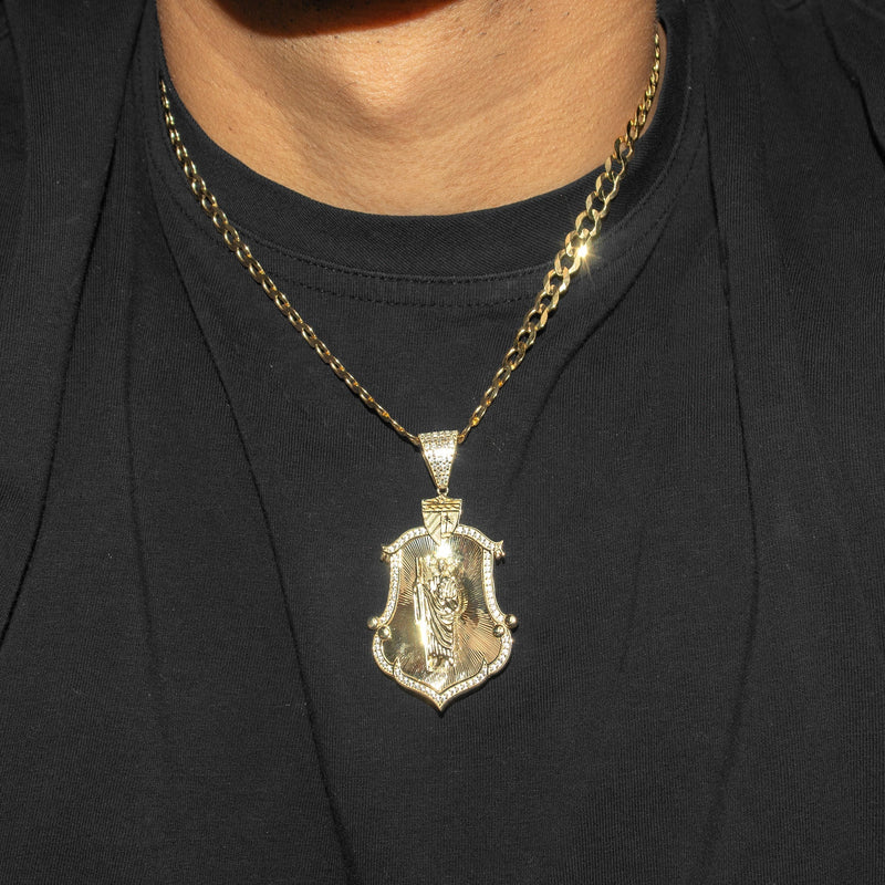 10K Yellow Gold Saint Necklace | Appx. 9 - 23 Grams