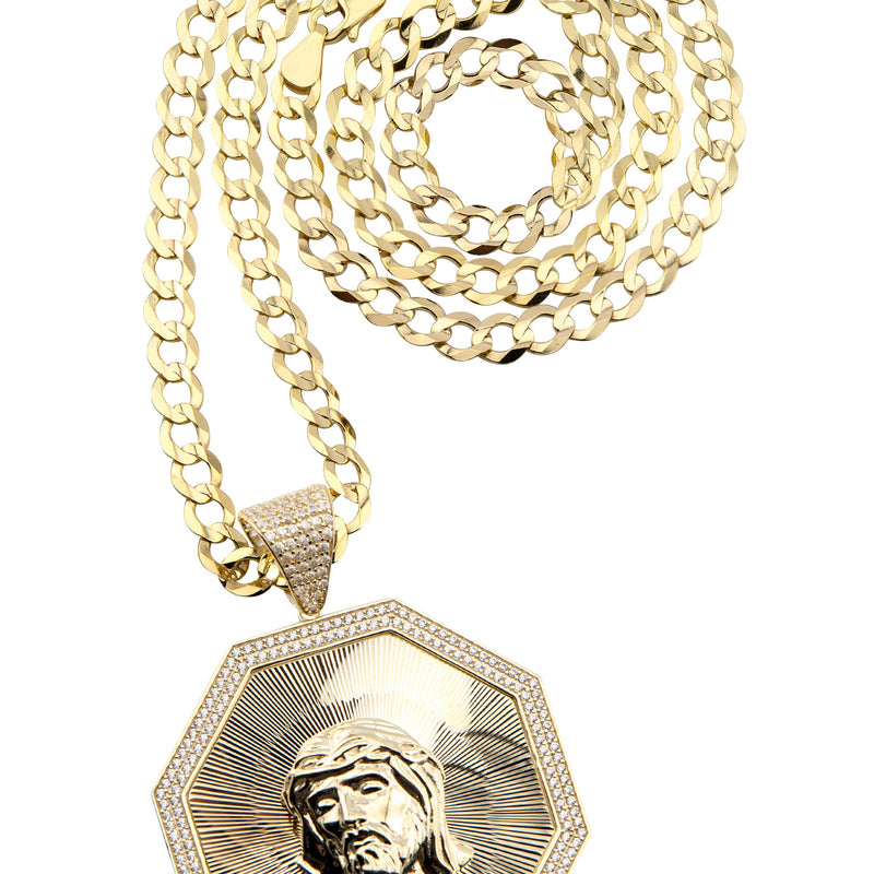 10K Yellow Gold Jesus Head Necklace | Appx. 14 - 28 Grams