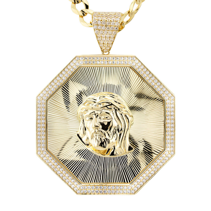 10K Yellow Gold Jesus Head Necklace | Appx. 14 - 28 Grams