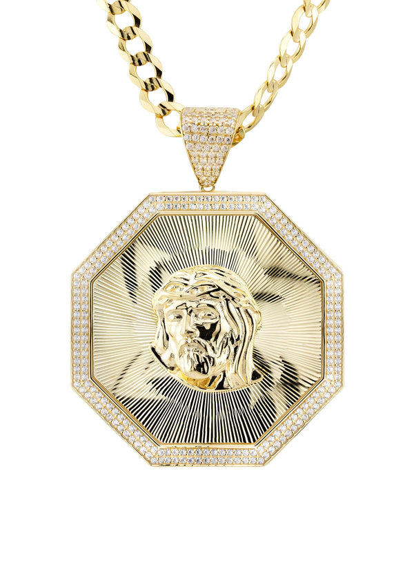 10K Yellow Gold Jesus Head Necklace | Appx. 14 - 28 Grams