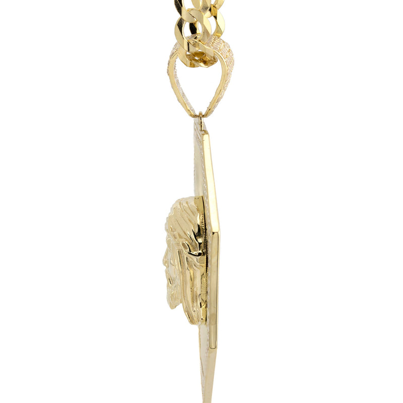 10K Yellow Gold Jesus Head Necklace | Appx. 14 - 28 Grams