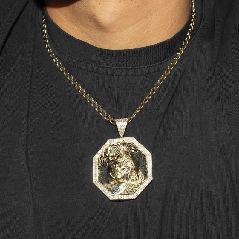 10K Yellow Gold Jesus Head Necklace | Appx. 14 - 28 Grams