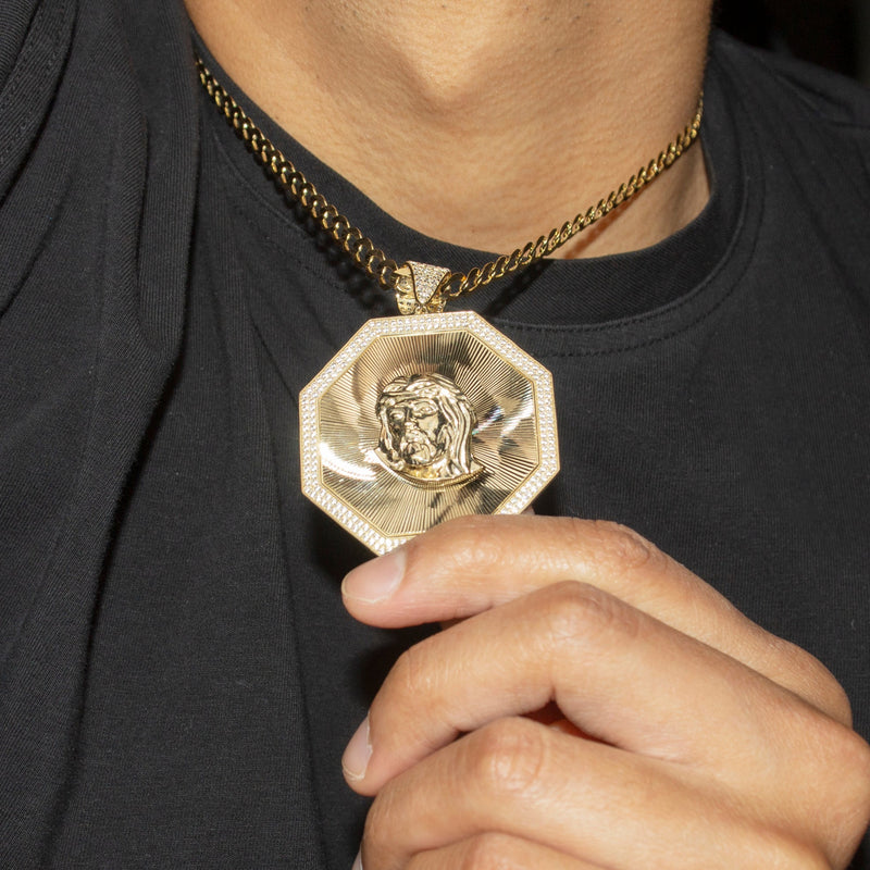 10K Yellow Gold Jesus Head Necklace | Appx. 14 - 28 Grams