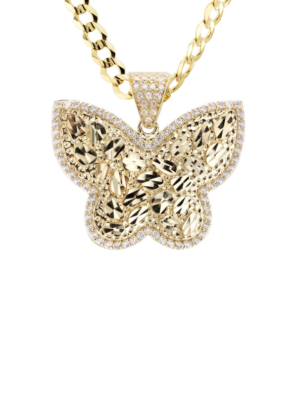 10K Yellow Gold Butterfly Nugget Necklace | Appx. 6 - 20 Grams