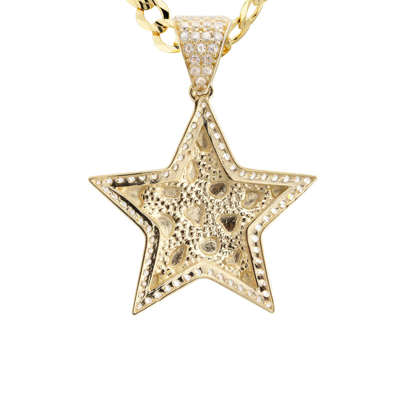 10K Yellow Gold Star Nugget Necklace | Appx. 3.2 - 17.2 Grams