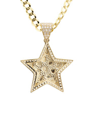 10K Yellow Gold Star Nugget Necklace | Appx. 3.2 - 17.2 Grams