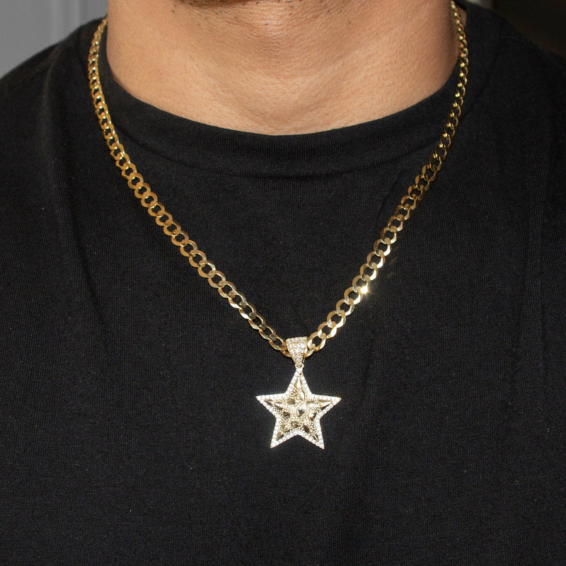10K Yellow Gold Star Nugget Necklace | Appx. 3.2 - 17.2 Grams