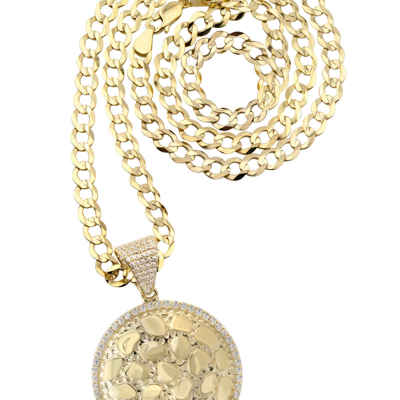 10K Yellow Gold Round Nugget Necklace | Appx. 4.5 - 18.5 Grams