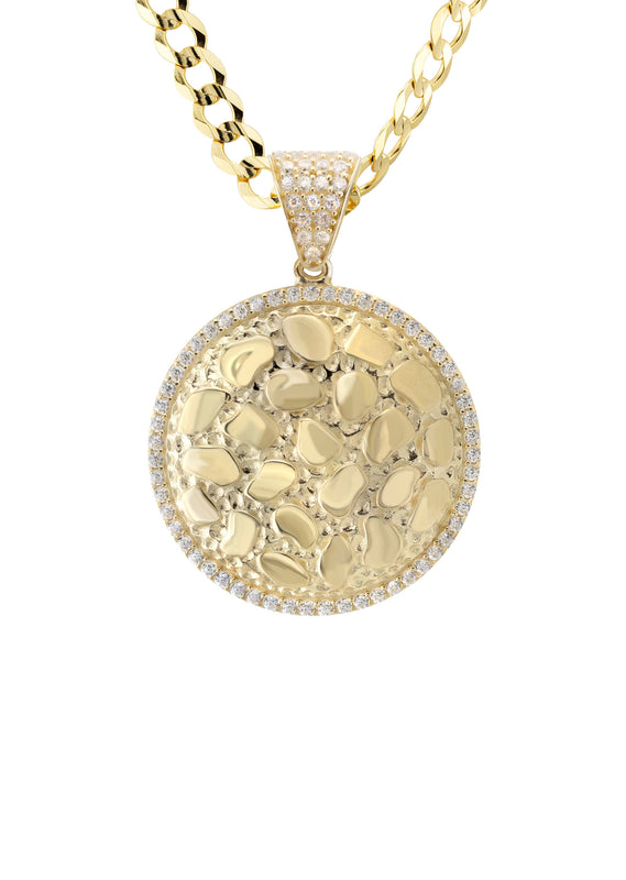 10K Yellow Gold Round Nugget Necklace | Appx. 4.5 - 18.5 Grams