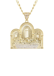 10K Yellow Gold Last Supper Necklace | Small 8 Grams - Large 16 Grams