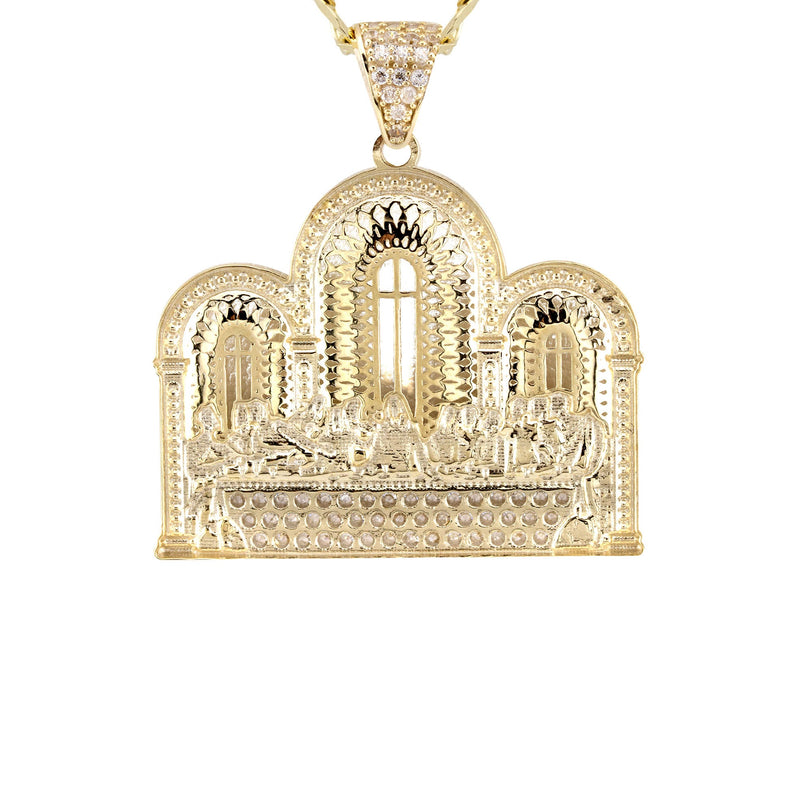 10K Yellow Gold Last Supper Necklace | Small 8 Grams - Large 16 Grams