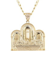 10K Yellow Gold Last Supper Necklace | Small 8 Grams - Large 16 Grams