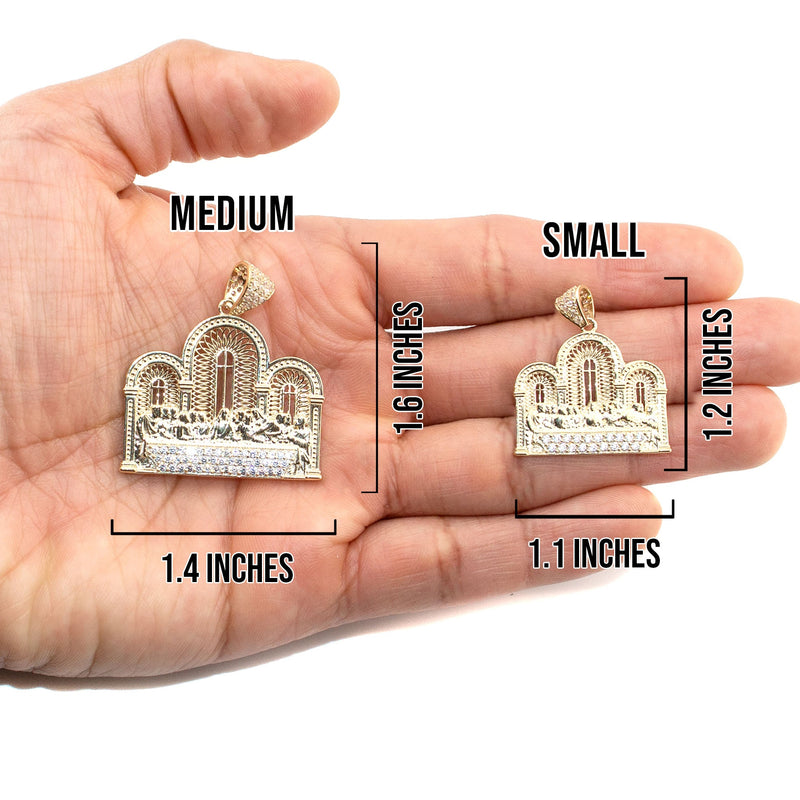 10K Yellow Gold Last Supper Necklace | Small 8 Grams - Large 16 Grams