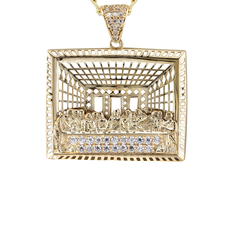 10K Yellow Gold Last Supper Necklace | Small 9 Grams - Large 15 Grams