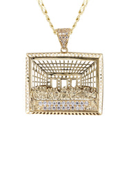 10K Yellow Gold Last Supper Necklace | Small 9 Grams - Large 15 Grams