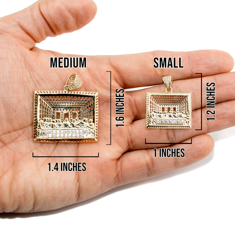 10K Yellow Gold Last Supper Necklace | Small 9 Grams - Large 15 Grams