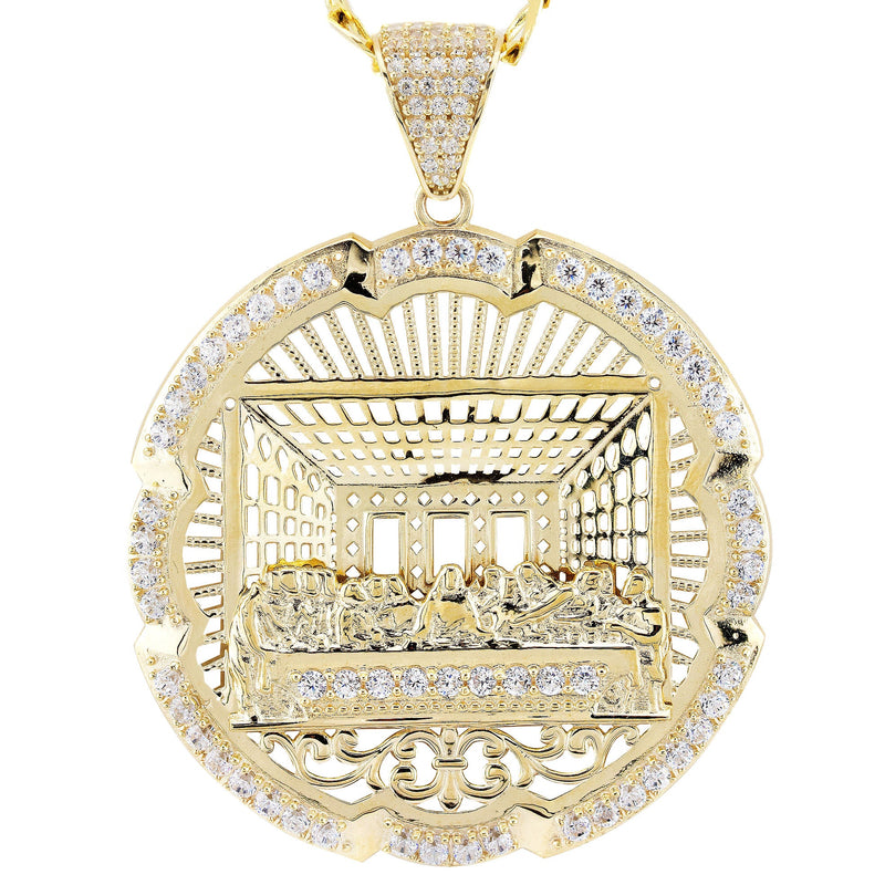 10K Yellow Gold Last Supper Necklace | Small 13 Grams - Large 27 Grams