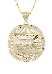 10K Yellow Gold Last Supper Necklace | Small 13 Grams - Large 27 Grams