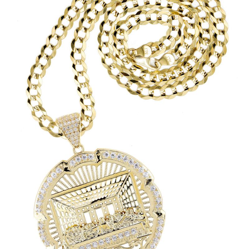 10K Yellow Gold Last Supper Necklace | Small 13 Grams - Large 27 Grams