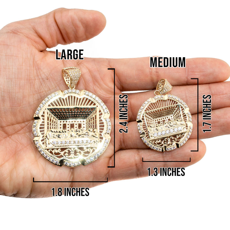 10K Yellow Gold Last Supper Necklace | Small 13 Grams - Large 27 Grams