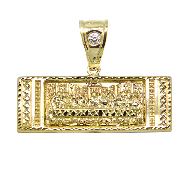 10K Gold Last Supper Pendant | Customizable Size
