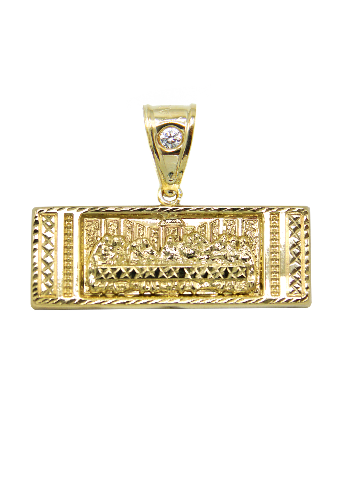 10K Gold Last Supper Pendant | Customizable Size