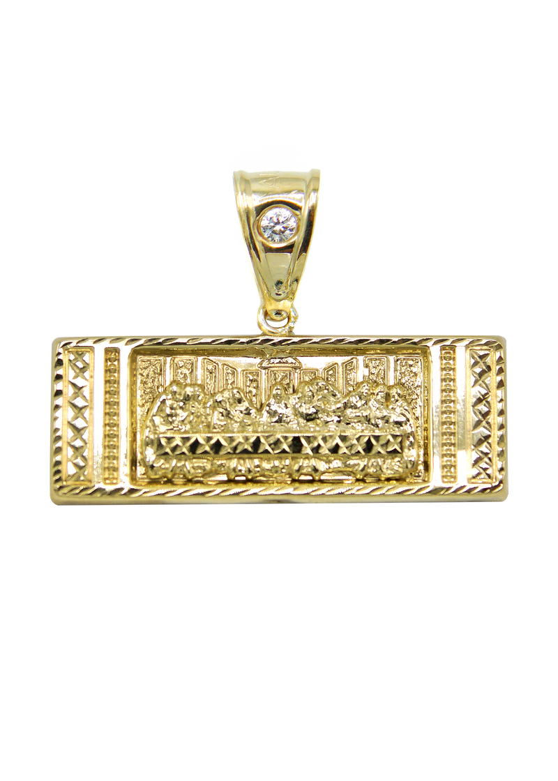 10K Gold Last Supper Pendant | Customizable Size