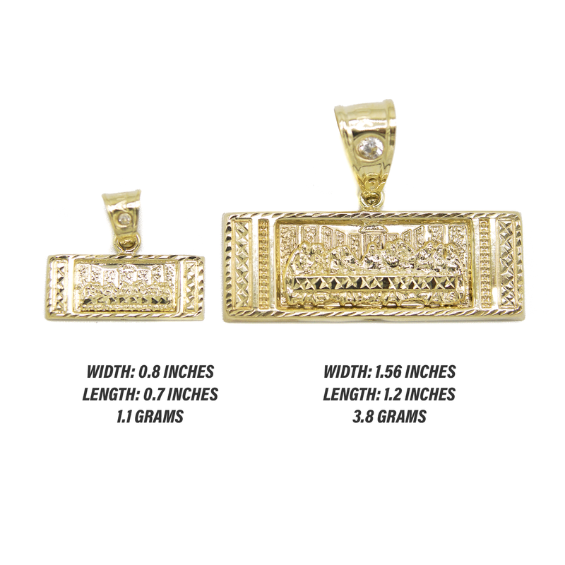 10K Gold Last Supper Pendant | Customizable Size