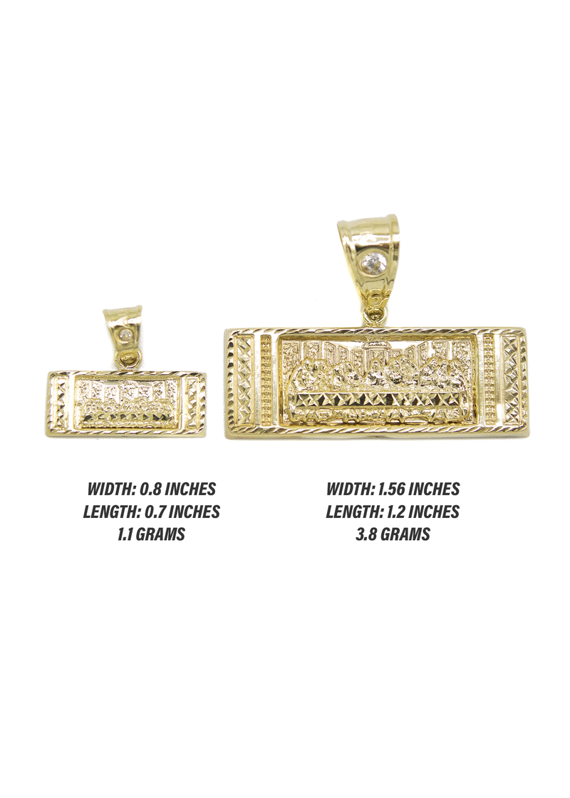 10K Gold Last Supper Pendant | Customizable Size