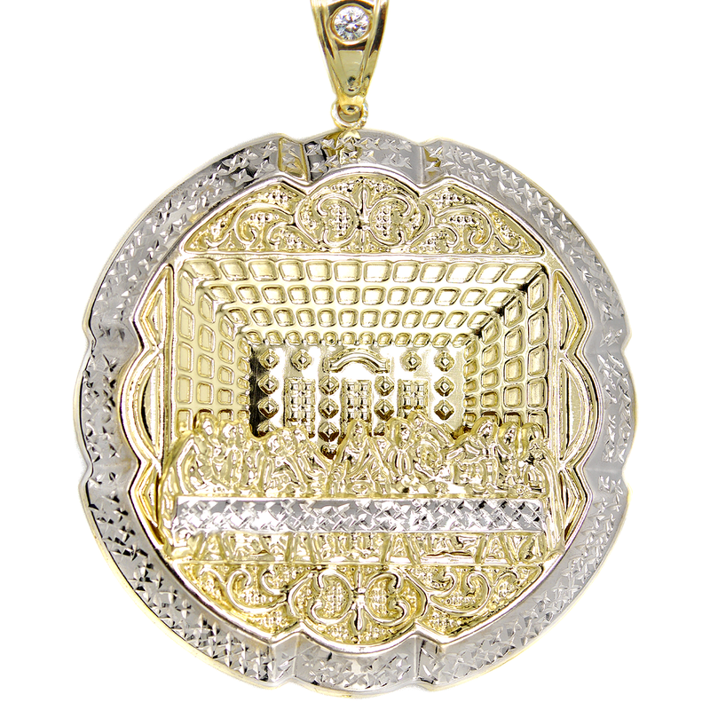 10K Gold Last Supper Pendant | Customizable Size
