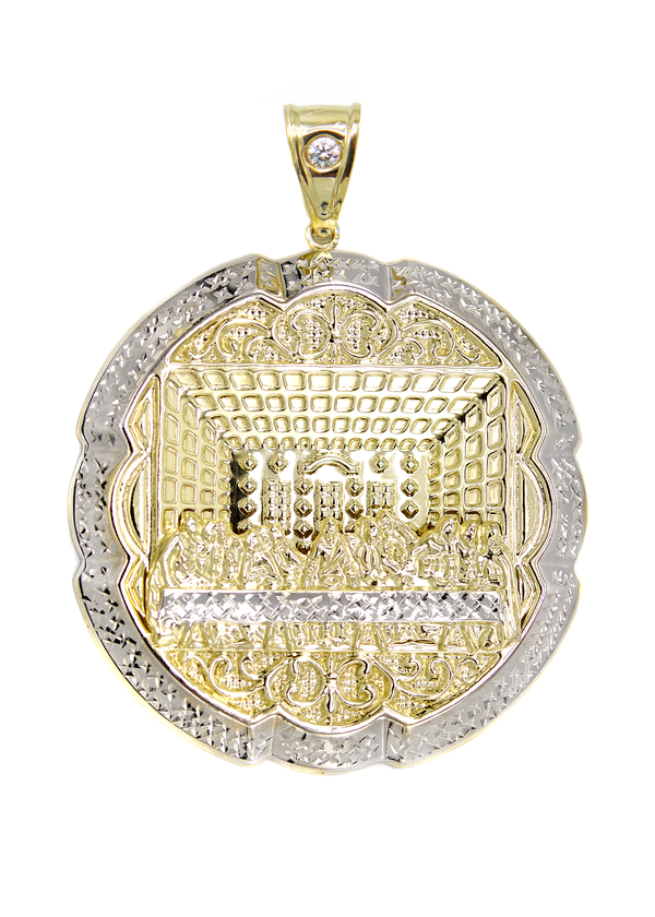 10K Gold Last Supper Pendant | Customizable Size