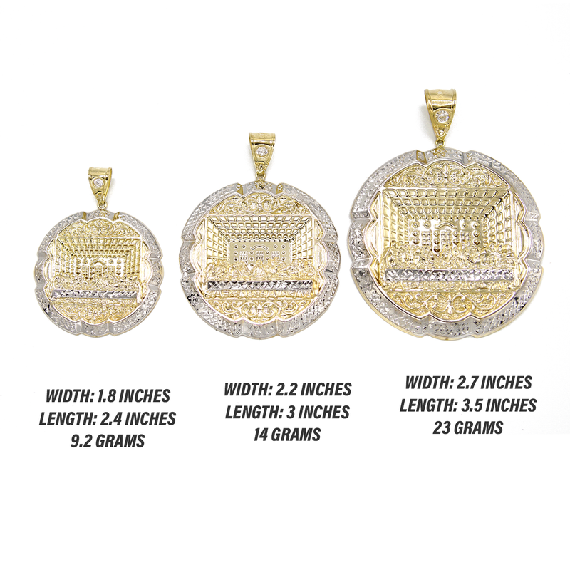 10K Gold Last Supper Pendant | Customizable Size