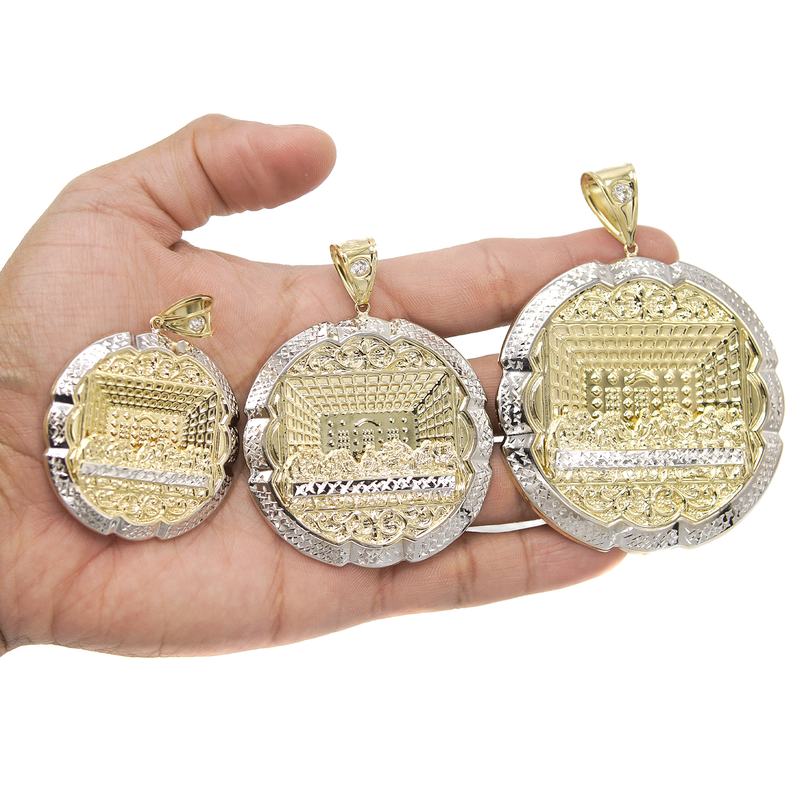 10K Gold Last Supper Pendant | Customizable Size