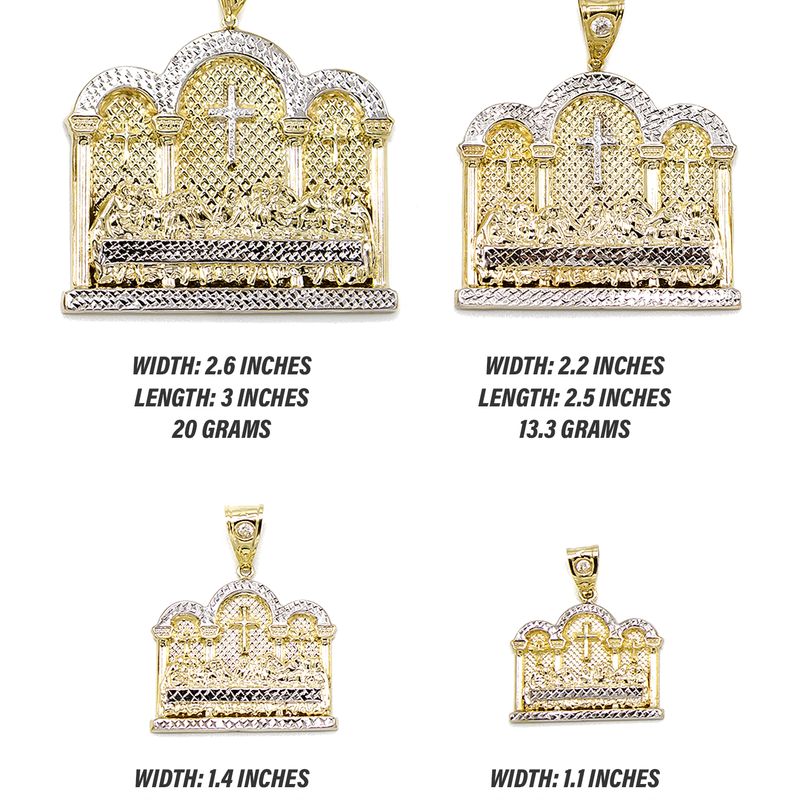 10K Gold Last Supper Pendant | Customizable Size