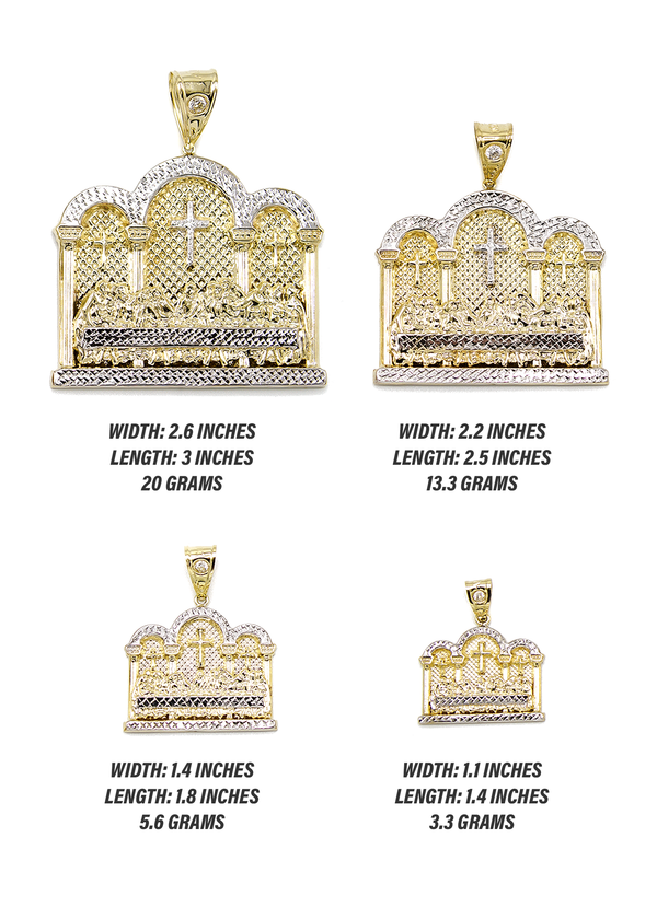 10K Gold Last Supper Pendant | Customizable Size