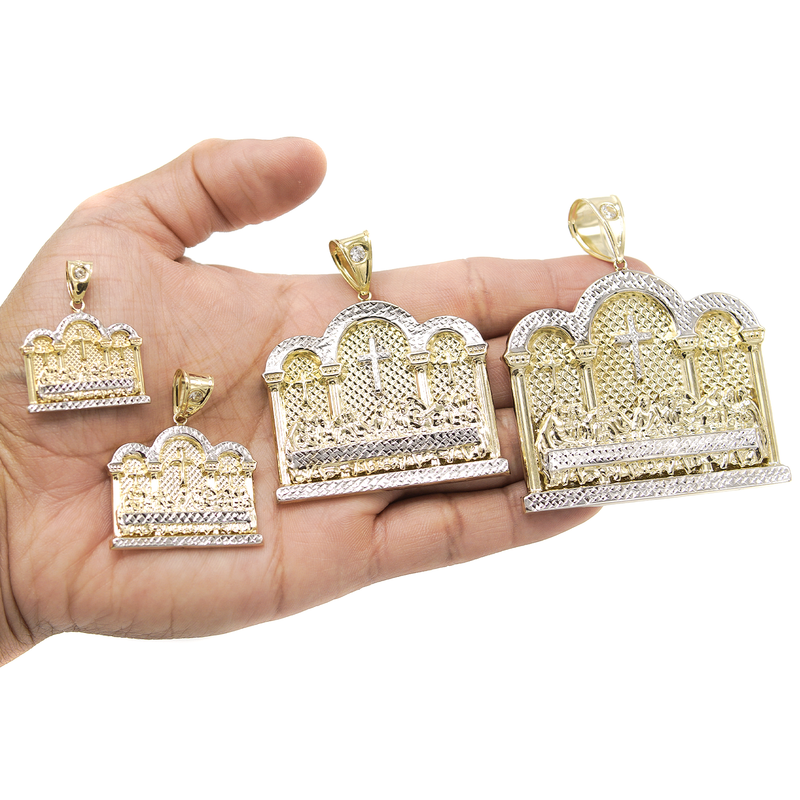 10K Gold Last Supper Pendant | Customizable Size