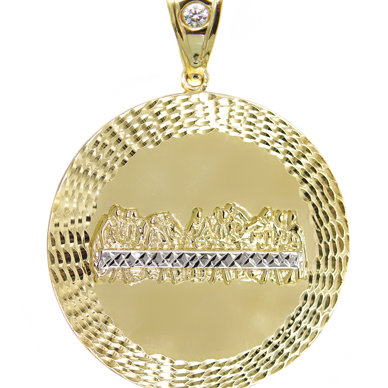 10K Gold Last Supper Pendant | Customizable Size