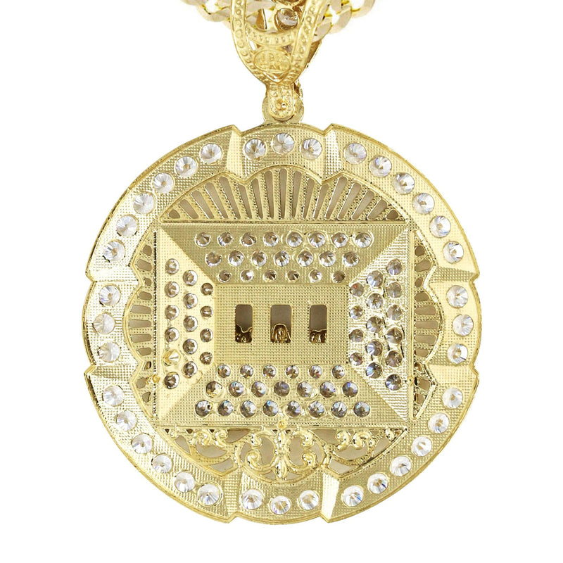 10K Yellow Gold Round Cz Last Supper Necklace | Appx 22.2 Grams