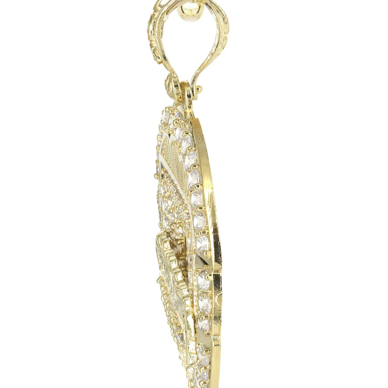10K Yellow Gold Round Cz Last Supper Necklace | Appx 22.2 Grams