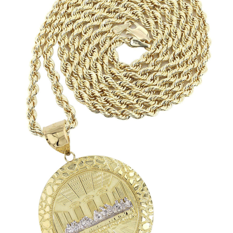 10K Yellow Gold Round Last Supper Necklace | Appx 17.8 Grams