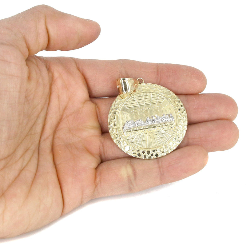 10K Yellow Gold Round Last Supper Necklace | Appx 17.8 Grams